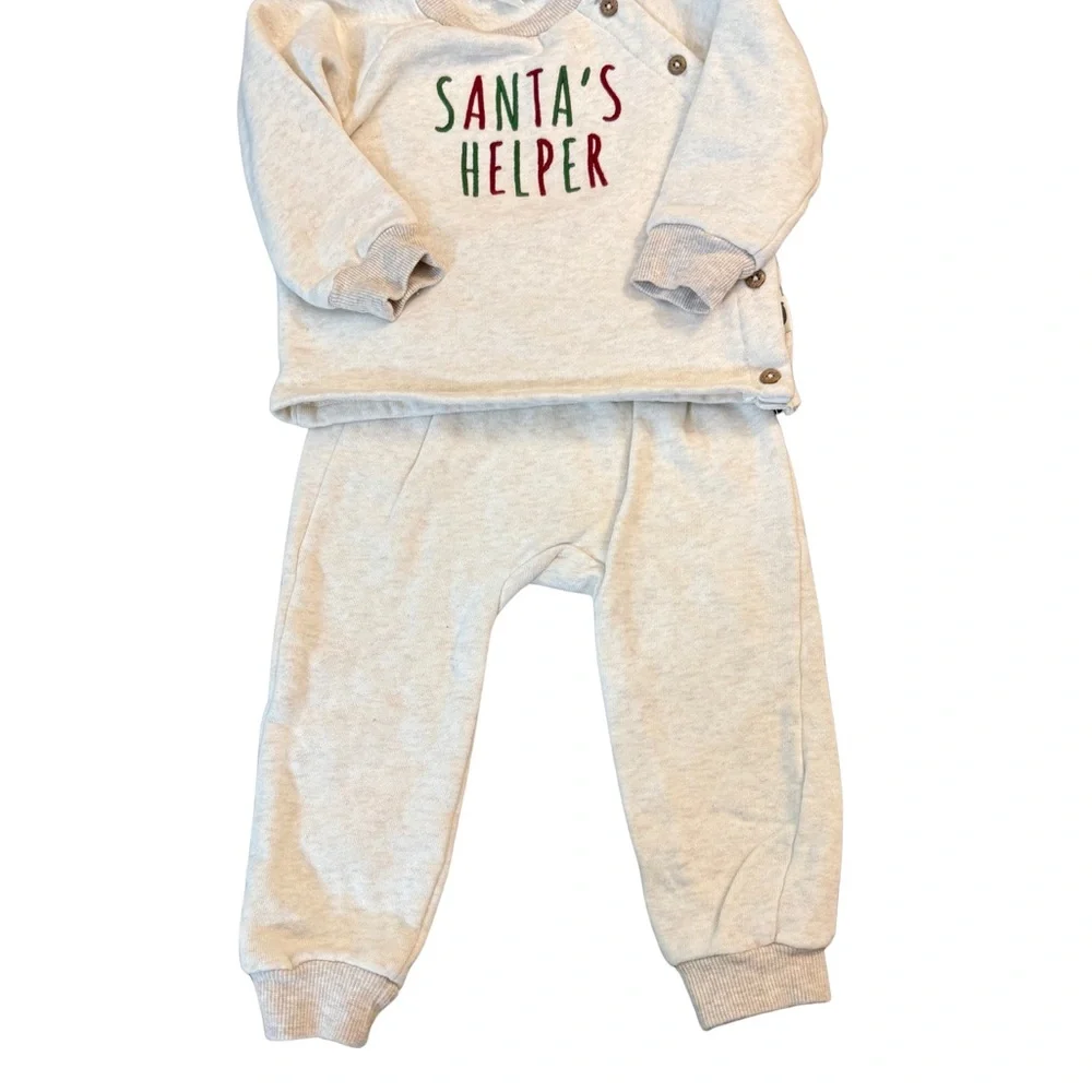 Kids Cream 'Santa's Helper'‎ Matching Set